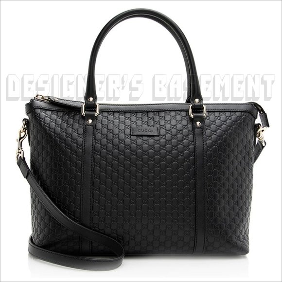 GUCCI black MICRO GUCCISSIMA leather Zip top Small TOTE shoulder Satchel bag NWT - Picture 5 of 9